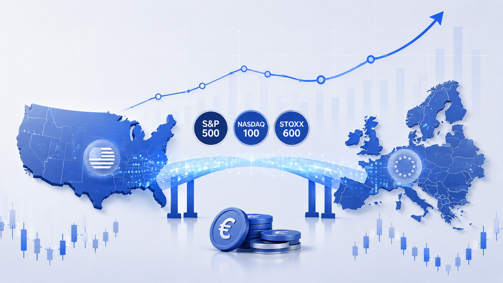 Ilustración de los mejores ETFs del S&P 500 disponibles para inversores en Europa