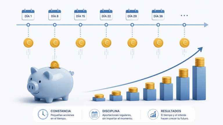 Ilustración de la estrategia DCA de aportaciones periódicas fijas a la inversión