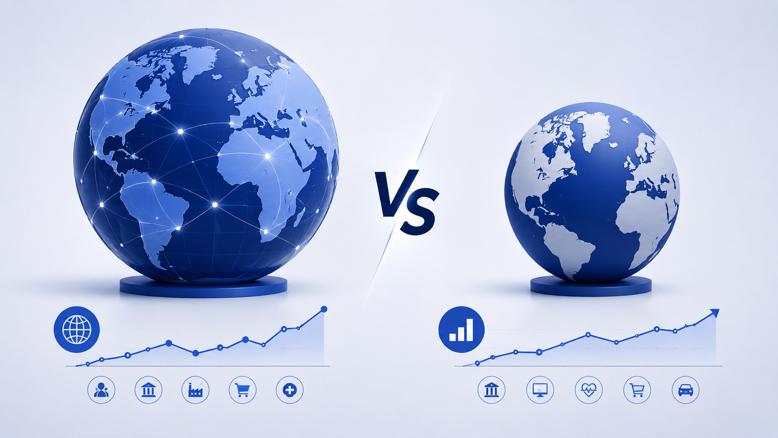 Ilustración comparativa entre los ETFs VWCE e IWDA para inversores europeos