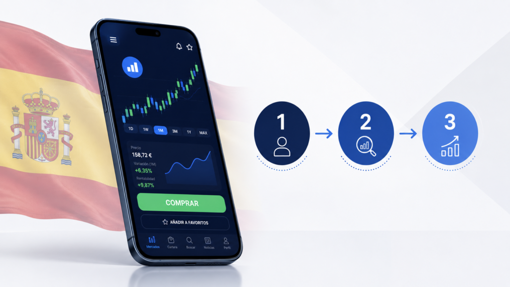 Ilustración de cómo comprar ETFs desde España en un broker paso a paso