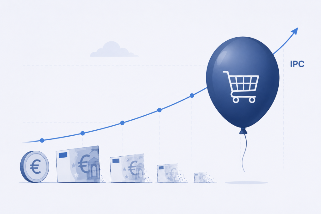 Ilustración sobre qué es la inflación y cómo afecta al dinero y a las inversiones